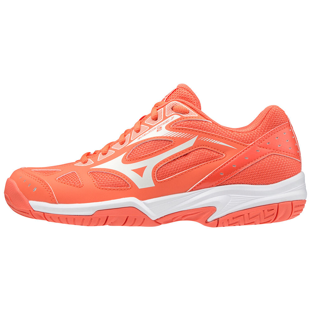 Sapatilhas Voleibol Mizuno Cyclone Speed 2 - Homem - Coral/Branco - FVADQ1859